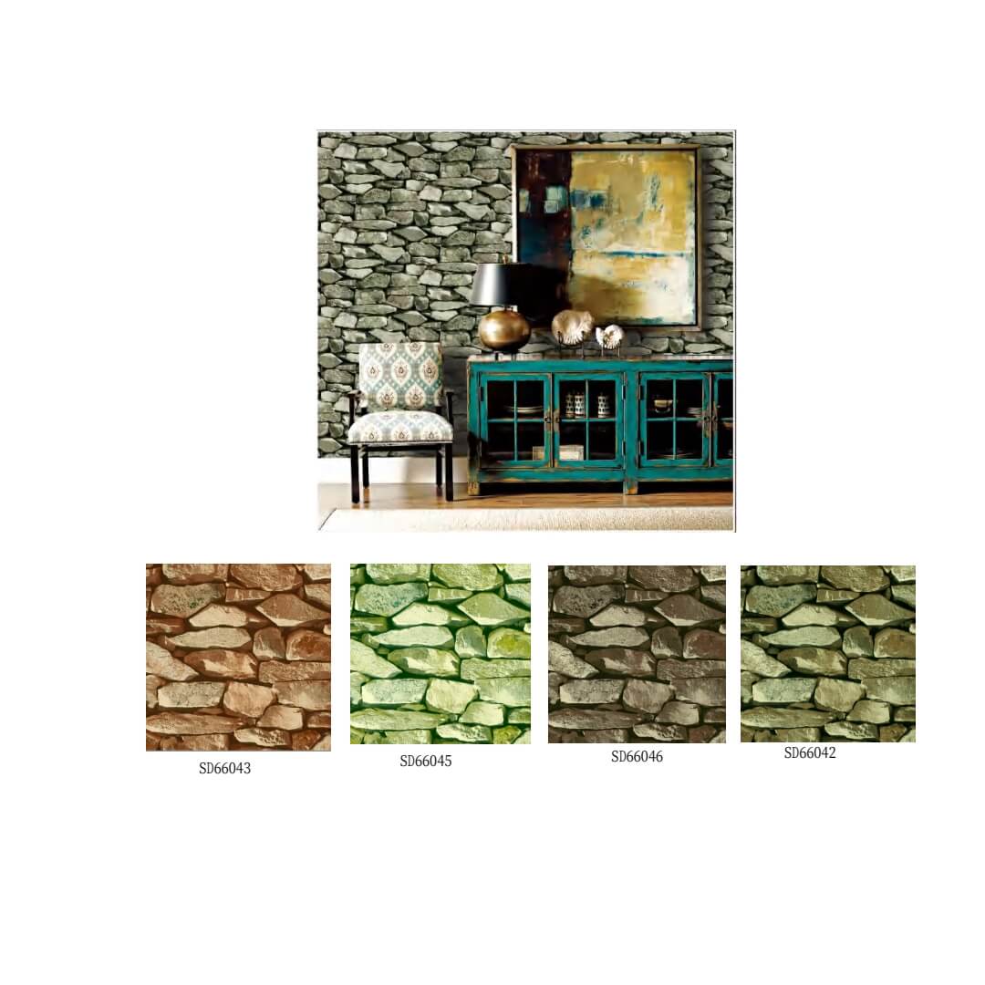 Parede de papel de parede de tijolo verde moderna